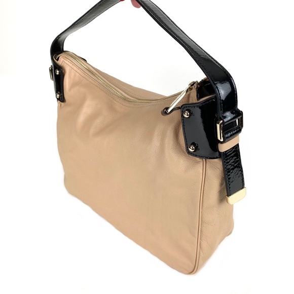 Cole Haan Leather Bag Satchel Tan Black - Picture 7 of 9